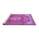 Sideview of Machine Washable Medallion Purple Traditional Area Rugs, wshtr408pur