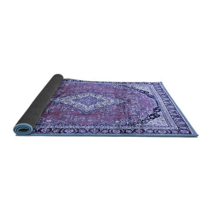 Sideview of Medallion Blue Traditional Rug, tr408blu