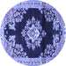 Round Medallion Blue Traditional Rug, tr4090blu