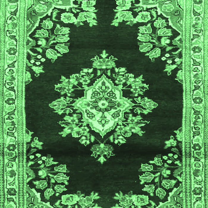 Medallion Emerald Green Traditional Rug, tr4090emgrn