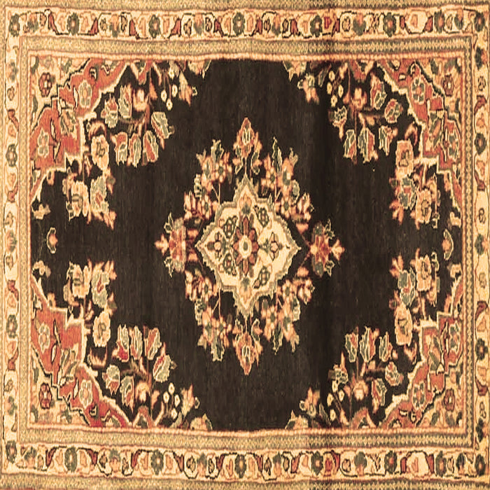 Square Medallion Brown Traditional Rug, tr4090brn