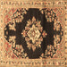 Square Medallion Brown Traditional Rug, tr4090brn