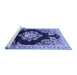 Sideview of Machine Washable Medallion Blue Traditional Rug, wshtr4090blu