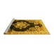 Sideview of Machine Washable Medallion Yellow Traditional Rug, wshtr4090yw