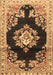 Machine Washable Medallion Brown Traditional Rug, wshtr4090brn