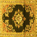 Square Medallion Yellow Traditional Rug, tr4090yw