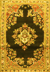 Medallion Yellow Traditional Rug, tr4090yw