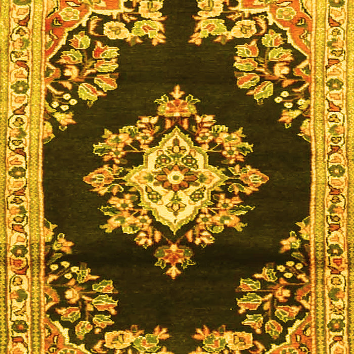 Medallion Yellow Traditional Rug, tr4090yw