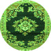 Machine Washable Medallion Green Traditional Area Rugs, wshtr4090grn