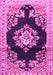 Machine Washable Medallion Pink Traditional Rug, wshtr4090pnk