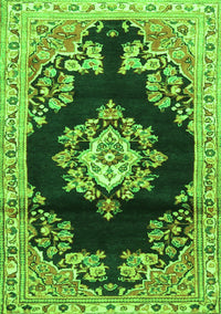 Medallion Green Traditional Rug, tr4090grn