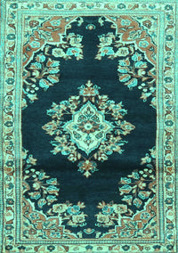 Medallion Turquoise Traditional Rug, tr4090turq