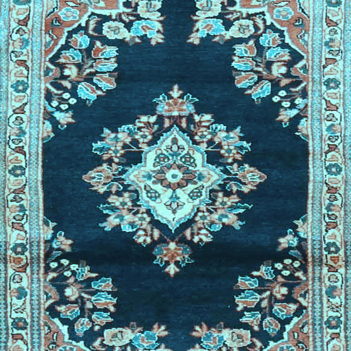 Medallion Light Blue Traditional Rug, tr4090lblu