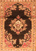 Serging Thickness of Machine Washable Medallion Orange Traditional Area Rugs, wshtr4090org