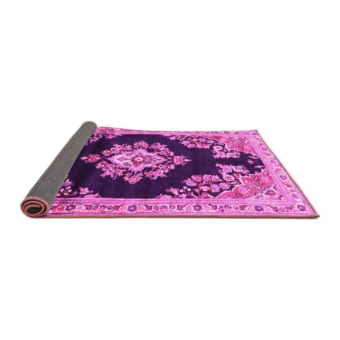 Sideview of Medallion Pink Traditional Rug, tr4090pnk