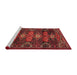 Sideview of Machine Washable Traditional Sienna Brown Rug, wshtr4091