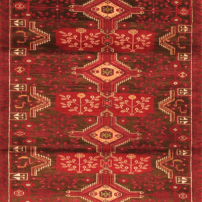 Serging Thickness of Machine Washable Persian Orange Traditional Area Rugs, wshtr4091org
