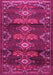 Machine Washable Persian Pink Traditional Rug, wshtr4091pnk