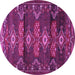 Round Persian Purple Traditional Rug, tr4091pur