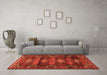 Machine Washable Persian Orange Traditional Area Rugs in a Living Room, wshtr4091org