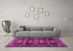 Machine Washable Persian Purple Traditional Area Rugs in a Living Room, wshtr4091pur