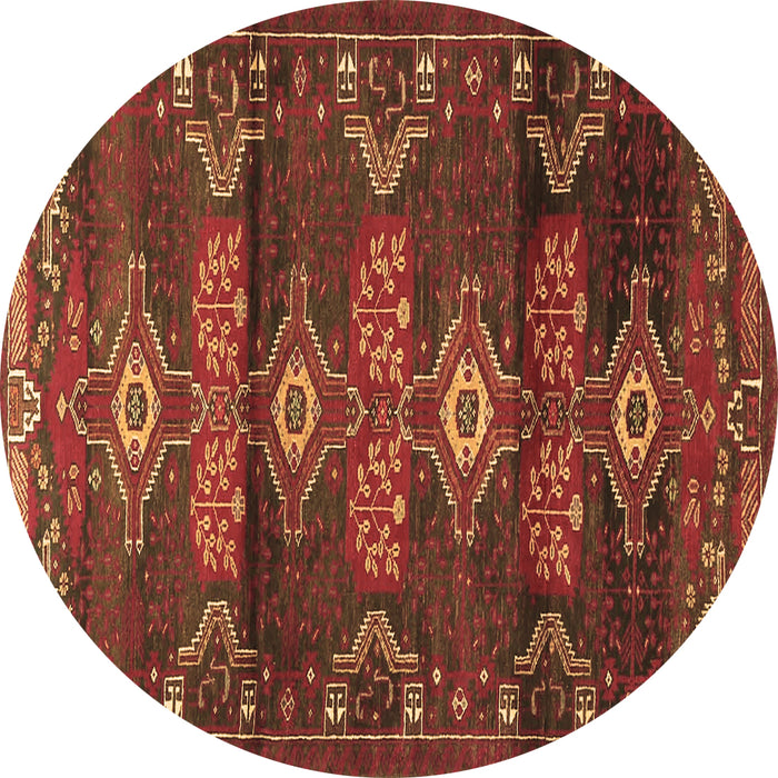 Round Persian Brown Traditional Rug, tr4091brn