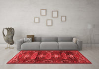 Machine Washable Persian Red Traditional Rug, wshtr4091red