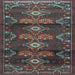 Square Machine Washable Persian Light Blue Traditional Rug, wshtr4091lblu