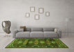 Machine Washable Persian Green Traditional Area Rugs in a Living Room,, wshtr4091grn