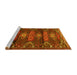 Sideview of Machine Washable Persian Yellow Traditional Rug, wshtr4091yw