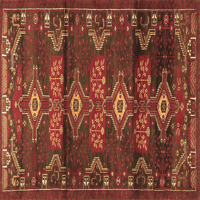 Square Persian Brown Traditional Rug, tr4091brn