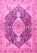 Machine Washable Medallion Pink Traditional Rug, wshtr4092pnk