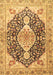 Machine Washable Medallion Brown Traditional Rug, wshtr4092brn