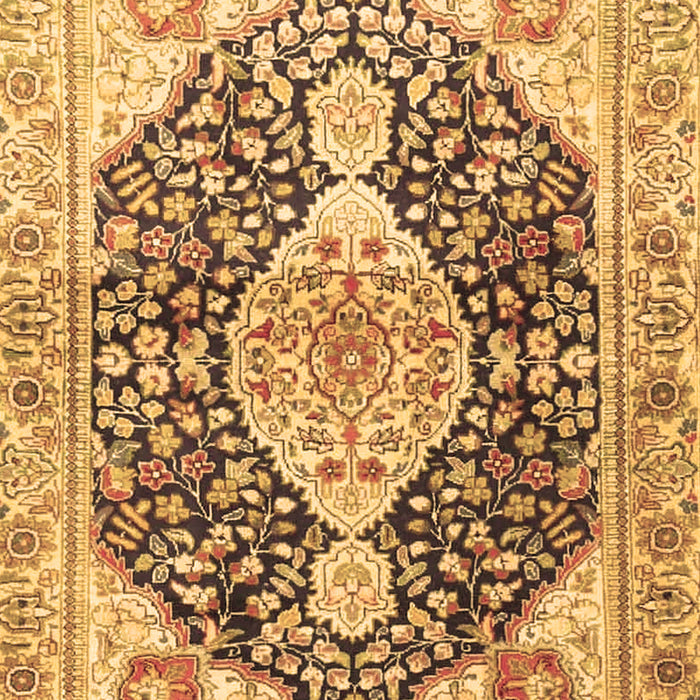 Machine Washable Medallion Brown Traditional Rug, wshtr4092brn