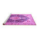 Sideview of Machine Washable Medallion Purple Traditional Area Rugs, wshtr4092pur