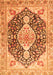 Serging Thickness of Machine Washable Medallion Orange Traditional Area Rugs, wshtr4092org