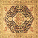 Square Medallion Brown Traditional Rug, tr4092brn