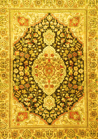 Medallion Yellow Traditional Rug, tr4092yw