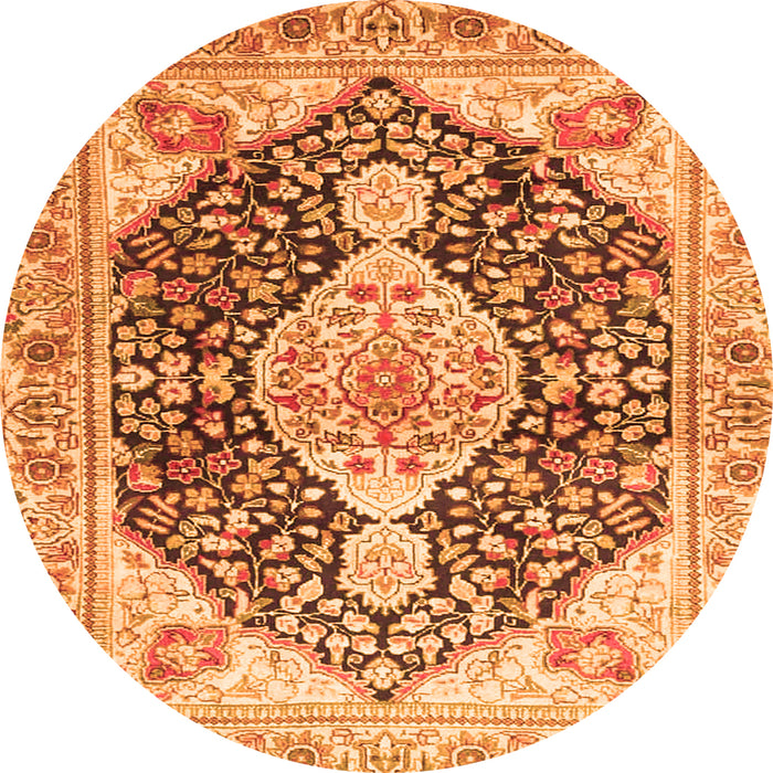 Machine Washable Medallion Orange Traditional Area Rugs, wshtr4092org