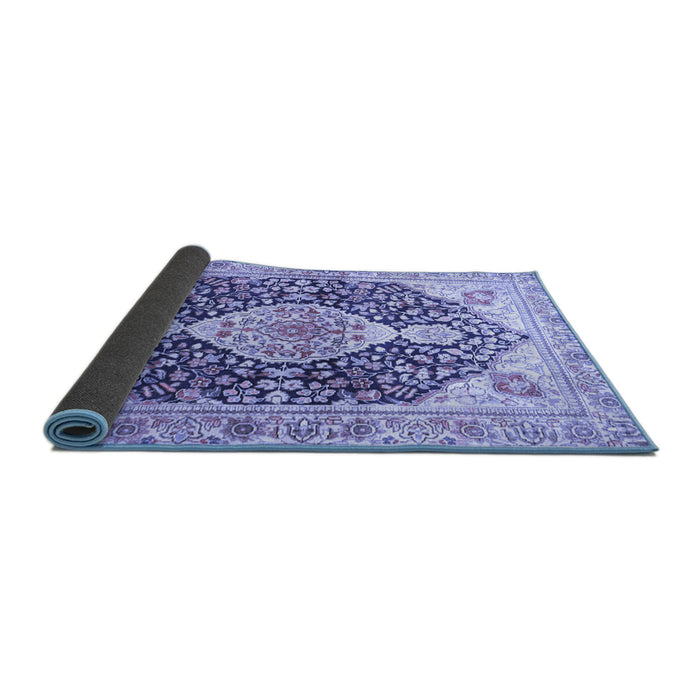 Sideview of Medallion Blue Traditional Rug, tr4092blu