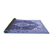 Sideview of Medallion Blue Traditional Rug, tr4092blu