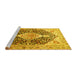 Sideview of Machine Washable Medallion Yellow Traditional Rug, wshtr4092yw