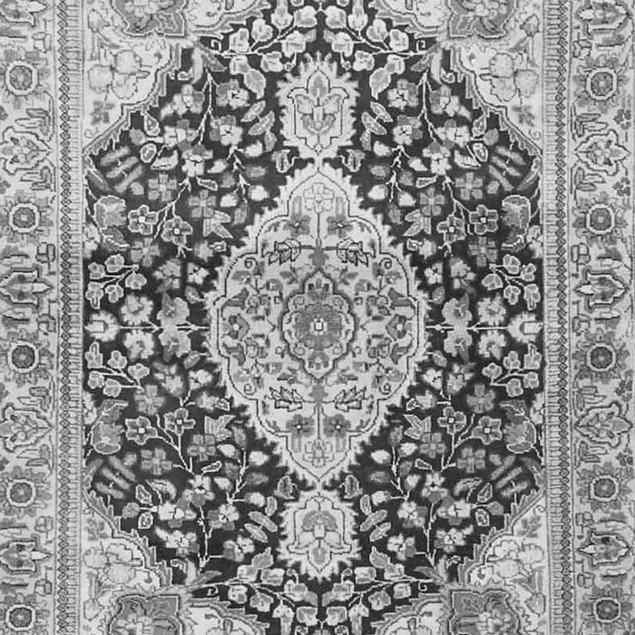 Serging Thickness of Machine Washable Medallion Gray Traditional Rug, wshtr4092gry