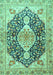 Medallion Turquoise Traditional Rug, tr4092turq