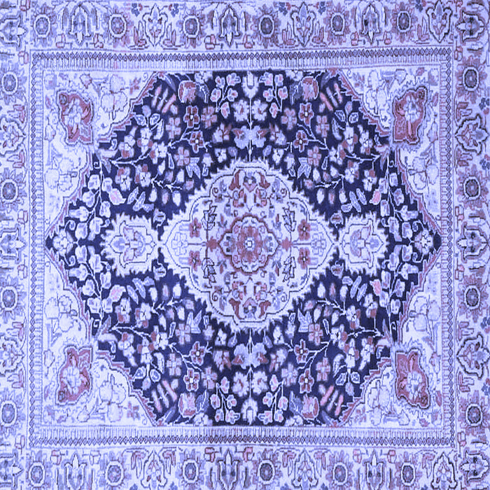 Square Medallion Blue Traditional Rug, tr4092blu