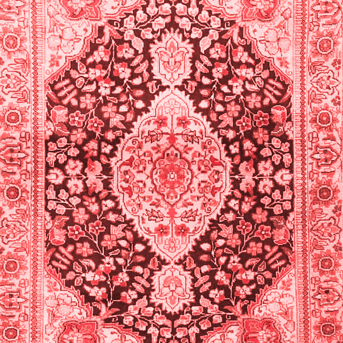 Machine Washable Medallion Red Traditional Rug, wshtr4092red