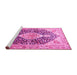 Sideview of Machine Washable Medallion Pink Traditional Rug, wshtr4092pnk