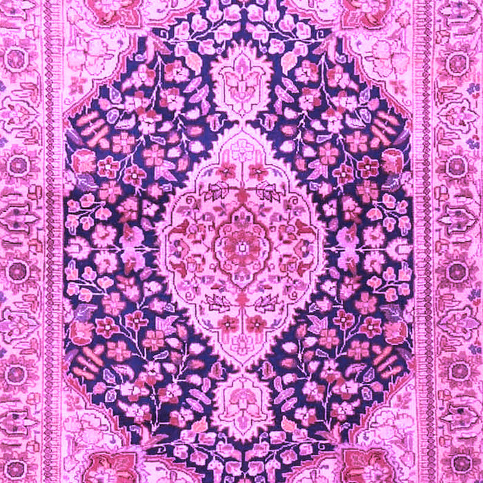 Machine Washable Medallion Purple Traditional Area Rugs, wshtr4092pur