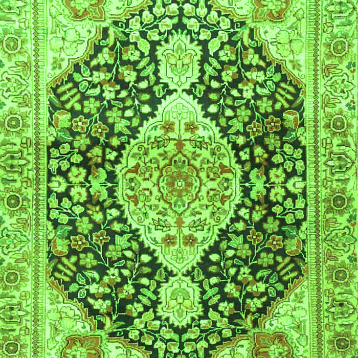 Serging Thickness of Machine Washable Medallion Green Traditional Area Rugs, wshtr4092grn