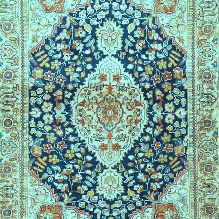 Medallion Light Blue Traditional Rug, tr4092lblu